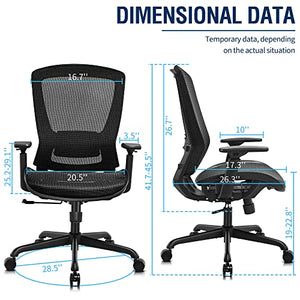 ELABEST Ergonomic Mesh Office Chair with Adjustable Lumbar Support & Armrests