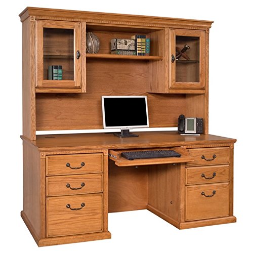 Martin Furniture Huntington Oxford Storage Hutch in Wheat