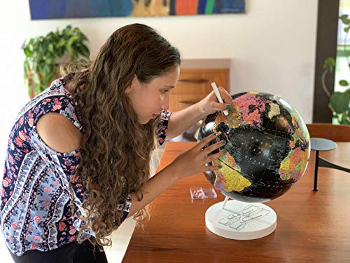 Push Pin Globe Black, World Globe with Pins