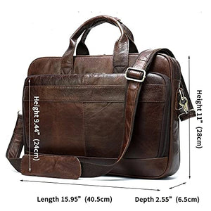 ZLVWB Men's Leather Bags Briefcases Office Bags Leather Laptop Bags Briefcases Handbags (Color : A, Size : ONE Size)