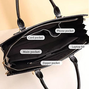 KGEZW Women's Briefcase Laptop Leather Bag Portable Business Office Large Capacity Handbags (Color : B, Size : 14.6")