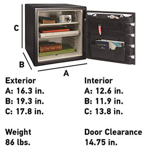 SentrySafe SFW123CU Fireproof Waterproof Safe with Dial Combination, 1.23 Cubic Feet, Black