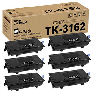TK3162 TK-3162 1T02T90US0 Toner Cartridge Replacement for Kyocera ECOSYS P3045dn P3050dn P3055dn P3060dn Toner Kit Printer (Black,6 Pack)