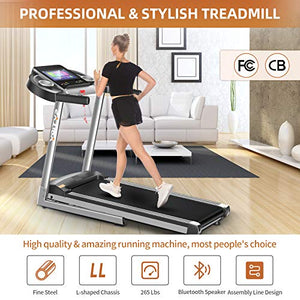 sytiry Treadmill with Large 10" Touchscreen and WiFi Connection, YouTube, Facebook and More, 3.25hp Folding Treadmill, Cardio Fitness Exercise Machine for Walking, Jogging, and Running.