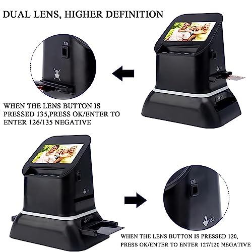 PACUM Digital Film Scanner with 4.3'' LCD Screen, Converts Films/Slides/Negatives to JPEG