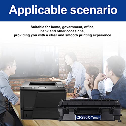 Compatible 3 Black 80X CF280X Toner Cartridge Replacement for HP CF280X Pro 400 M401n(CZ195A) M401dw(CF285A) M401dne(CF399A) M401dn(CF278A) MFP M425dn(CF286A) Printer Toner, 6900 Page High Yield