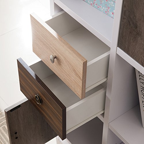 ioHOMES Catrina Modern Stairway Bookshelf, White