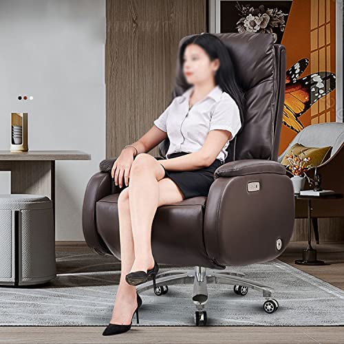 inBEKEA Ergonomic Leather Boss Chair, 160° Reclining High-Back Computer Chair with Electric Footrest