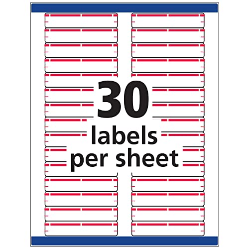 Avery Red File Folder Labels for Laser and Inkjet Printers with TrueBlock Technology, 2/3 x 3-7/16 Inches, 5 Packs (5066)