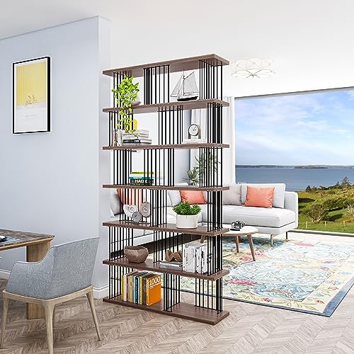 DAVEE Modern & Contemporary Antique Wood 6-Tier Bookcase