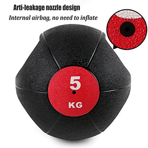 Medicine Ball Double Handle Medicine Ball, Core Training Cross Training Throwing Training Rubber Fitness Ball, Strength Training Equipment Suitable for Home Gym (Size : 7kg/15.4lb)