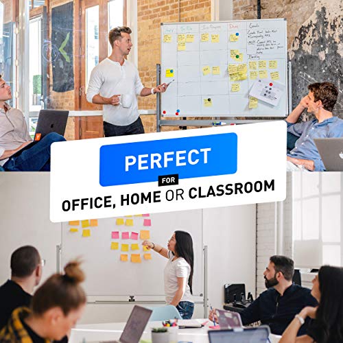 Rolling Whiteboard - 70" X 35"- Mobile Whiteboard Dry Erase Board & Double Sided with Stand- Rolling White Board on Wheels for School, Home, Office, Classroom, Homeschool