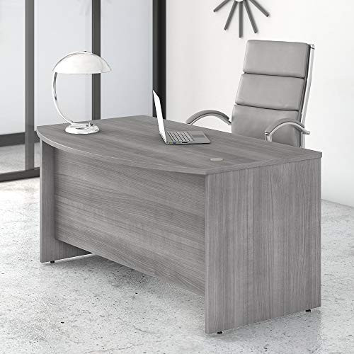 Bush Business Furniture Studio C Collection Bow Front Desk, Platinum Gray