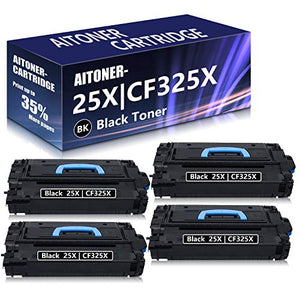 4 Pack (Black) Compatible for HP 25X | CF325X Toner Cartridge Replacement for HP Enterprise M830z+NFC MFPM830z M806 M806dn M806x+ Managed Flow M830 Printer Cartridge,Sold by AlToner.