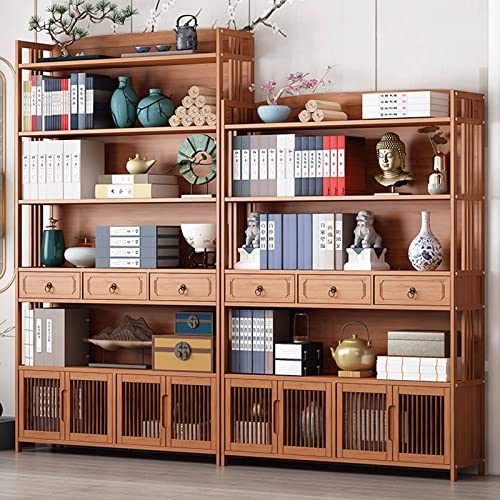 HARAY Floor-to-Ceiling Chinese Light Luxury Bookshelf Bookcase (Color : C)