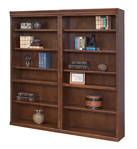 Martin Furniture Huntington Oxford 84" Open Bookcase, Burnish Finish, Fully Assembled