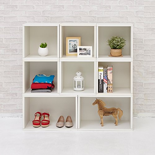 Way Basics Milan Storage Blox Eco Modular Bookcase Shelving, White (Tool-Free Assembly and Uniquely Crafted from Sustainable Non Toxic zBoard paperboard)