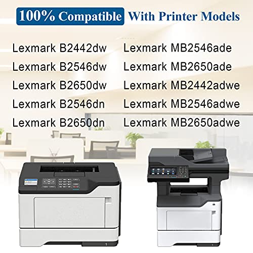 1 Pack High Yield Compatible B2442 B241H00 Remanufactured Toner Cartridge Replacement for Lexmark B2442dw B2546dw B2650dn MB2442adwe MB2546adwe MB2650ade MB2650adwe Printer Toner Cartridge (Black).
