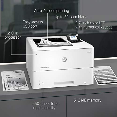 HP Laserjet Enterprise M507dn with One-Year, Next-Business Day, Onsite Warranty, Works with Alexa (1PV87A)