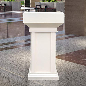 Generic Lectern Podium Stand Floor Standing Desk (Black/White, Solid Wood)