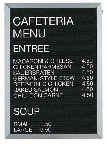 Aarco BOFD3624L Message Center Board, 24"W x 36"H, open face, black felt panel