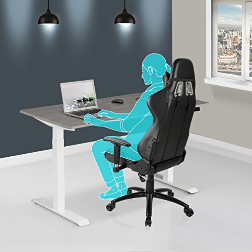 Techni Mobili RTA-3839SU-GRY Automatic Sit to Stand Desk, 59" W x 27.5" D x 48" H, Gray