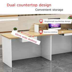 XINGYUDS Reception Desk with Lockable Drawer 23.62" Dx62.99 Wx39.37 H K-R