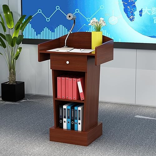 SMuCkS Wood Lectern Podium Floor Standing - Red