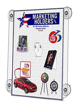 Marketing Holders Window Sign Frame Glass Mount Signage Holders with Suction Cups, Double-Sided 22"w x 28"h Lot of 2