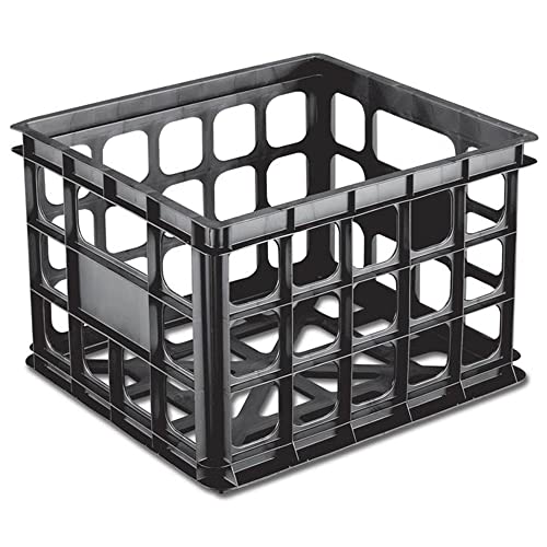 Sterilite Multipurpose Durable Plastic Storage Secure Box File Crate Container for Home or Office Organization, Black (30 Pack)