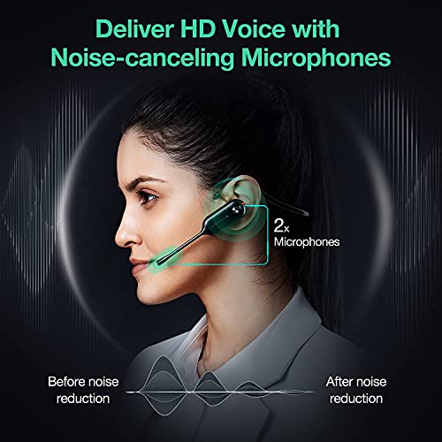 Yealink WH67 Wireless DECT Headset - Teams Certified, Mono Office Headset - USB & Bluetooth Connectivity - Speakerphone - 7 Hrs Talktime - 394 ft Range