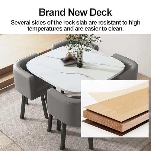 JOSKAA Modern Square Table and Chair Set for 4 - Office, Restaurant, Cafe, Coffee