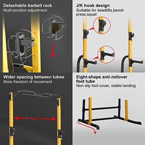 ZENOVA Power Rack Squat Rack with Pull Up Bar Home Gym Fitness Power Tower Squat Stand for Weightlifting, 800LBS Weight Capacity