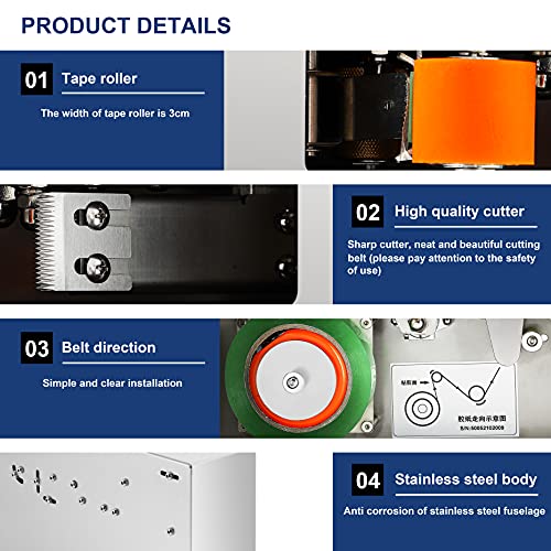 Hanchen Automatic Tape Dispenser Tape Cutting Machine Tape Sealing Machine Packing Packaging Machine Carton Sealing Paper Tape Machine Sealer for Box