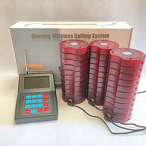 Shihui Wireless Calling System 30 Coaster Pagers + 1 Keypad Queue Pager - Restaurant Guest Paging System
