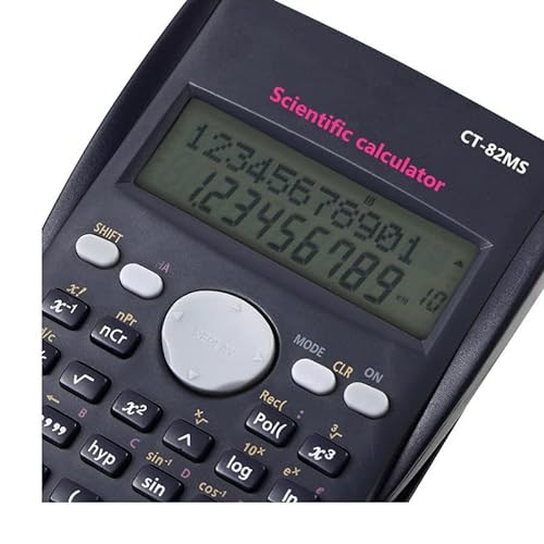 Handheld Compact Scientific Calculator 12 Digit 2-Line Large Display Statistics Mathematics Log with Fraction Function
