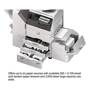 Sharp MX-6070V A3 Color Laser Multifunction Copier - A3/A4, 60ppm, Copy, Print, Scan, Auto Duplex, Mobile Print, Network, Wireless 2 Trays, Center Exit Tray, Stand (Demo Unit) (Renewed)