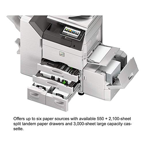 Sharp MX-6070V A3 Color Laser Multifunction Copier - A3/A4, 60ppm, Copy, Print, Scan, Auto Duplex, Mobile Print, Network, Wireless 2 Trays, Center Exit Tray, Stand (Demo Unit) (Renewed)