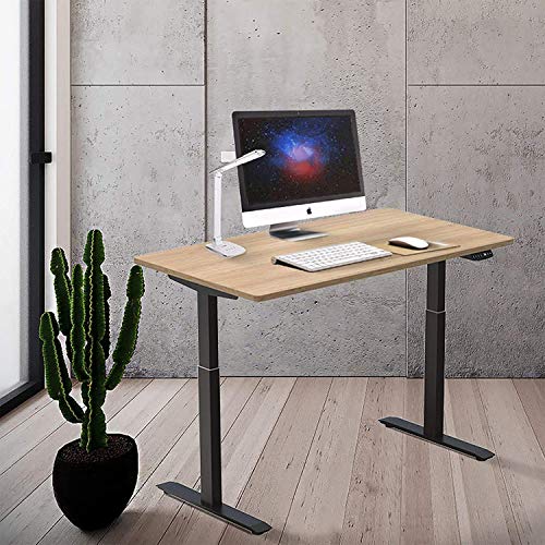 Electric Stand Up Desk Frame, Height Adjustable Standing Desk Base with Dual Electric Motor and Memory Controller, DIY Ergonomic Desk Frame Legs for Home, Office(Frame Only)