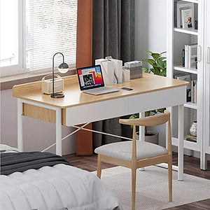 SYLTER Office Conference Table Gaming Desk Computer Desk Home Office Simple Wooden PC Desk Modern Writing Table Universal Laptop Stand Home Furniture PC Workstation 2 Drawers