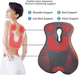 BUZZNN Memory Foam Seat Cushion & Lumbar Support Pillow for Office and Car Chair - Pain Relief Set