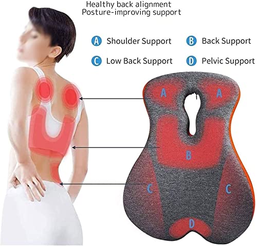 BUZZNN Memory Foam Seat Cushion & Lumbar Support Pillow for Office and Car Chair - Pain Relief Set