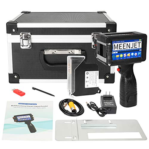 Handheld Printer 1580P2 Printing Height Max 1 Inch Quick-Drying Portable Handheld Inkjet Printer with 3.7 Inch Touch Screen for Barcode/Label/Logo/Variable Code/Variable Data Printing (15 Languages)
