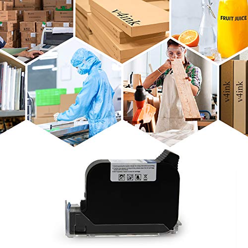 v4ink BENTSAI Original Solvent Fast Dry Ink Cartridge BT-2583P for BENTSAI Handheld Inkjet Printer BT-HH6105B2, BT-HH6105B3 (Yellow)