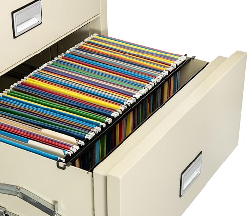 PHOENIX SAFE INTERNATIONAL LLC Fireproof 4-Drawer Lateral File Cabinet 31" Key Lock Putty LAT4W31P