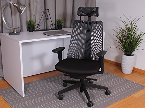 Boss Office Products B6550-BK-HR Contemorary Executive Chair with Headrest in Black