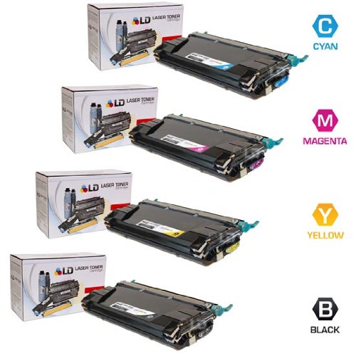 LD Remanufactured Toner Cartridge Replacement for Lexmark C734 C736 X738 Series (Black, Cyan, Magenta, Yellow, 4-Pack)