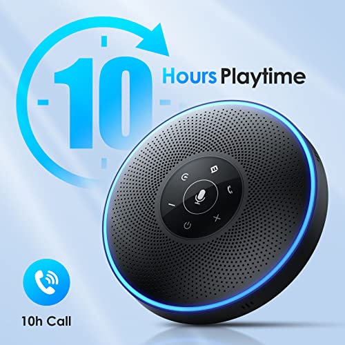 EMEET M220 Professional Wireless Speakerphone - 360°Voice Pick-up, 8 AI Noise Cancellation Mics, Bluetooth, Skype Speakerphone