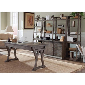 Liberty Furniture Stone Brook 5 Piece Home Office Set in Rustic Saddle