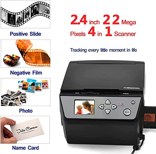 MYDLO Slide Scanner, Convert Color & B&W 35mm/110 Film Negatives Slides to JPEG, 22MP Digital Film